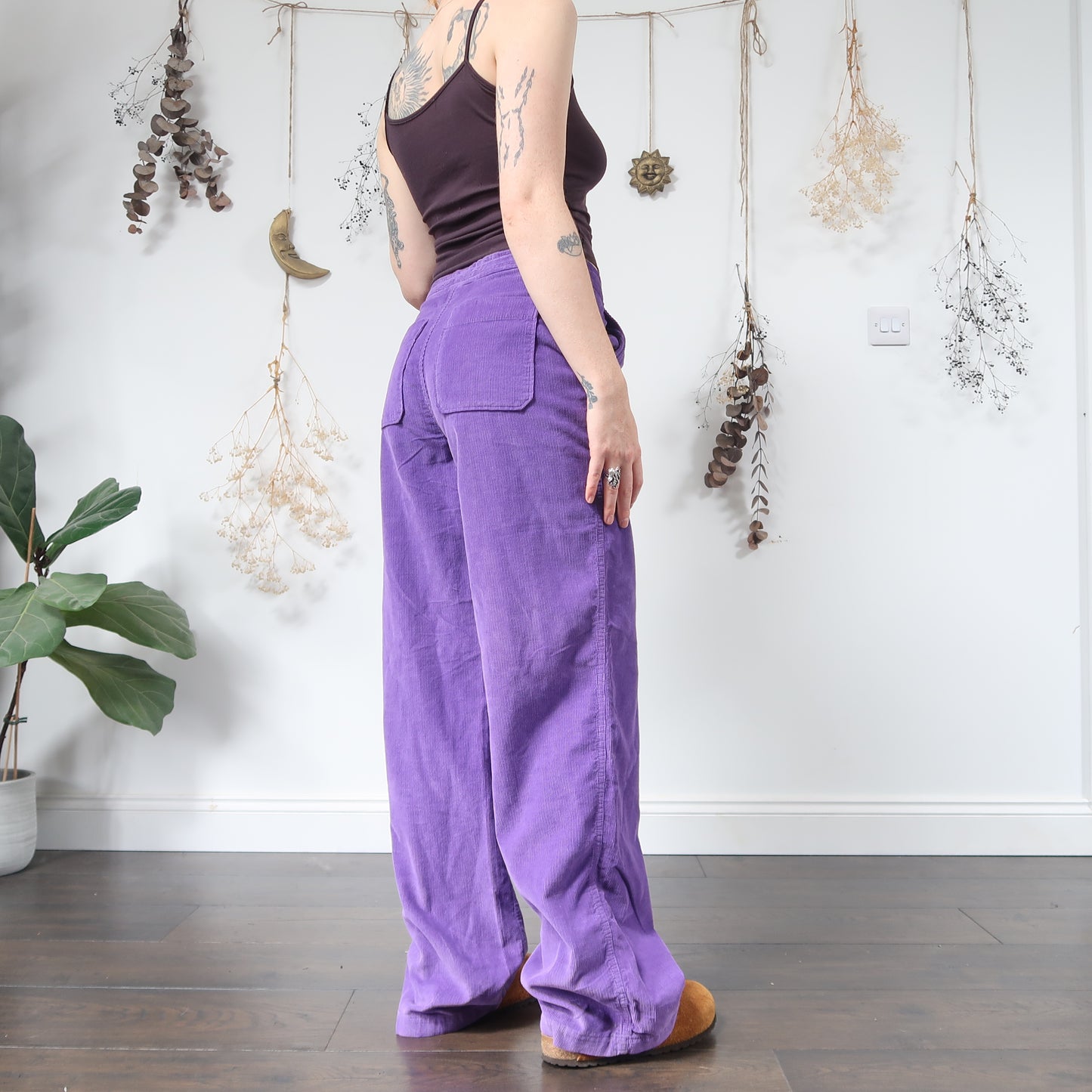 Purple cord trousers - size M