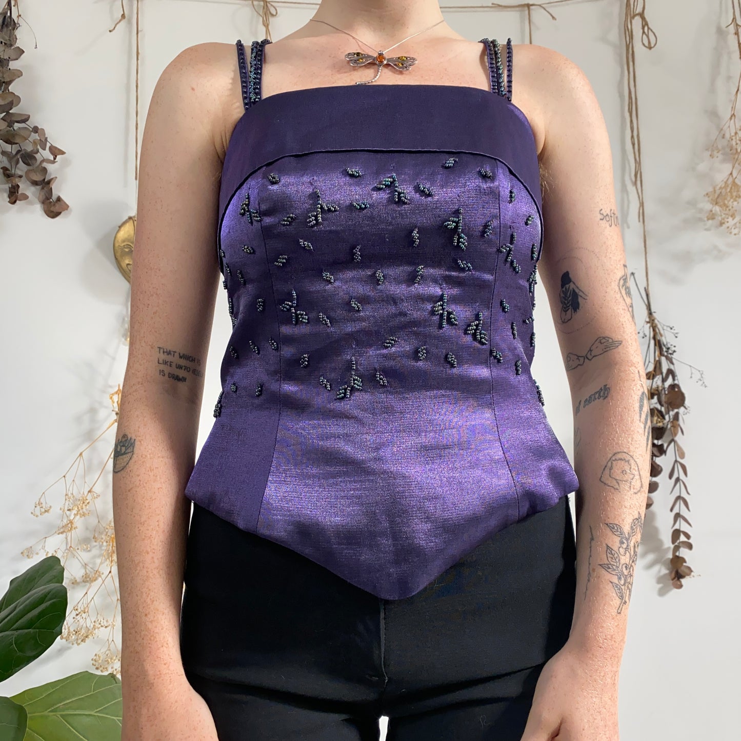 Purple corset top - size M