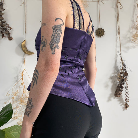 Purple corset top - size M