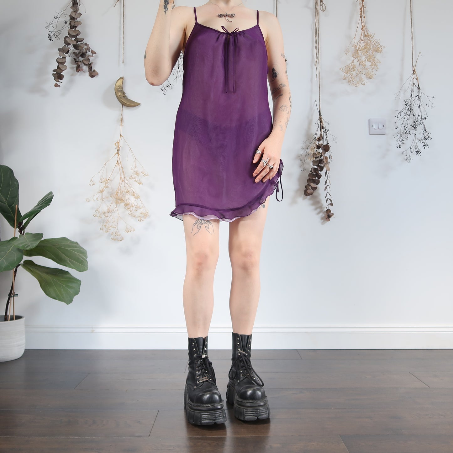 Purple slip dress - size M