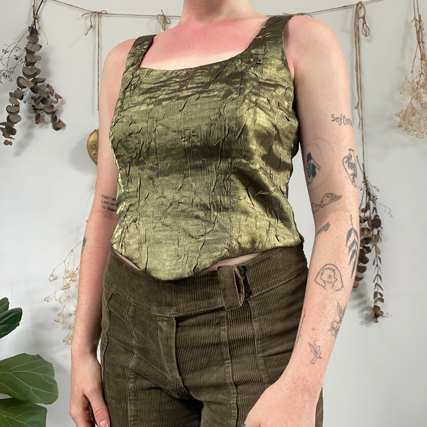 Green corset top - size M/L