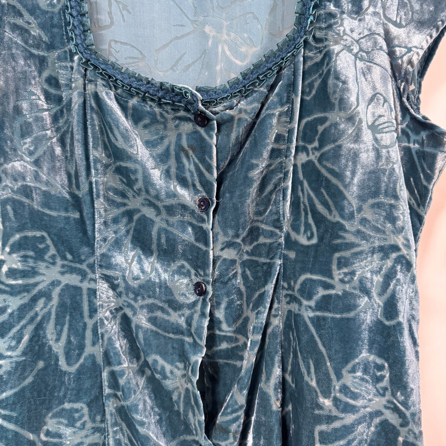 Blue velvet dress - size L