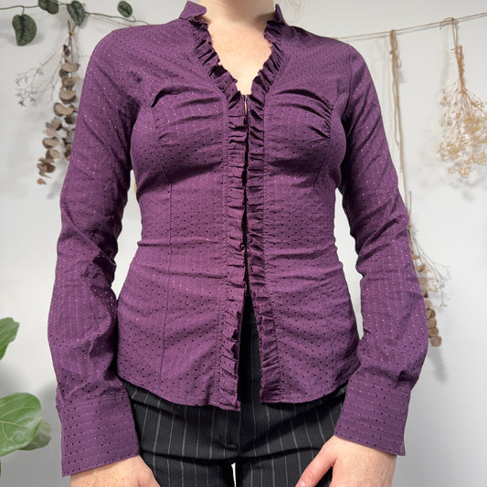 Purple hook and eye blouse - size S/M