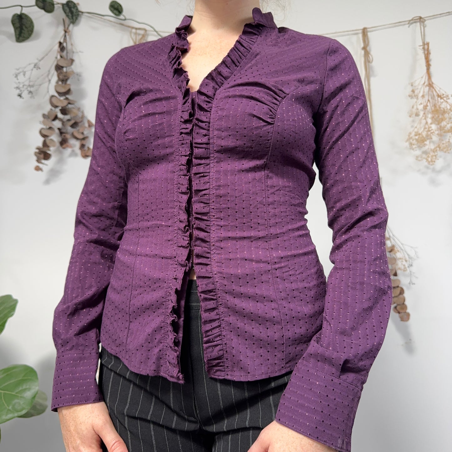 Purple hook and eye blouse - size S/M