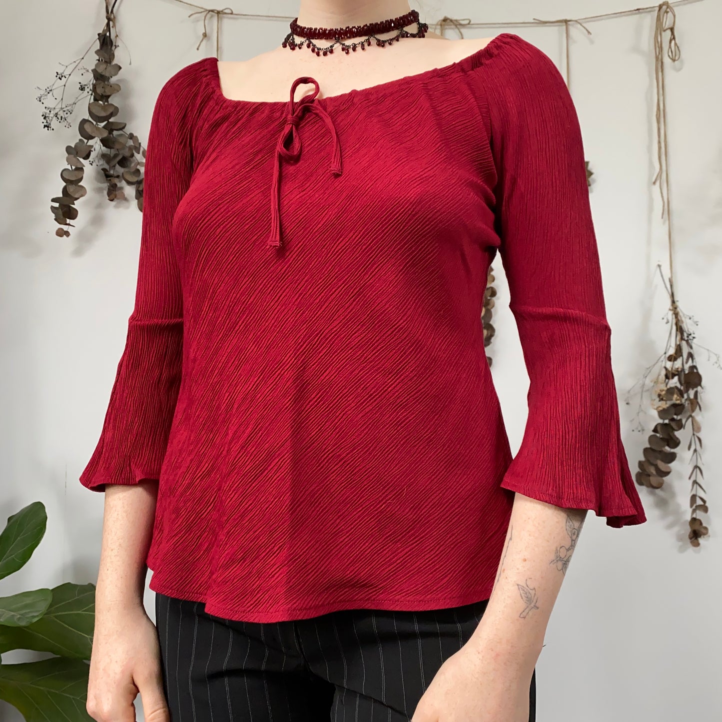 Wine red blouse - size M