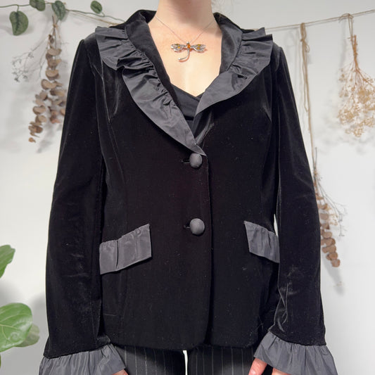 Black velvet jacket - size M