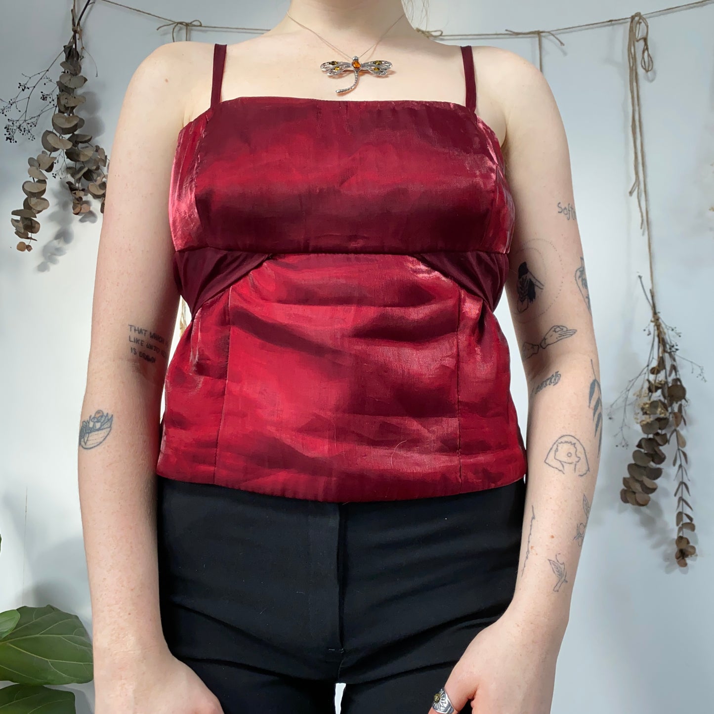 Red corset top - size M/L