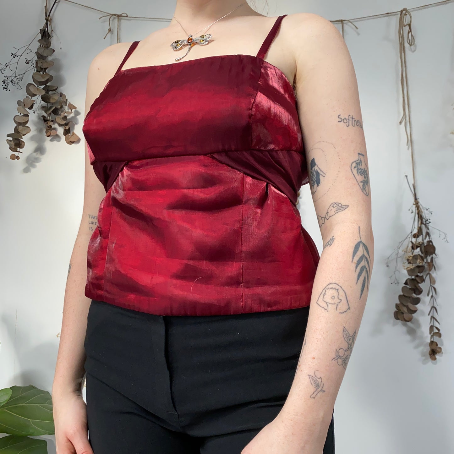 Red corset top - size M/L