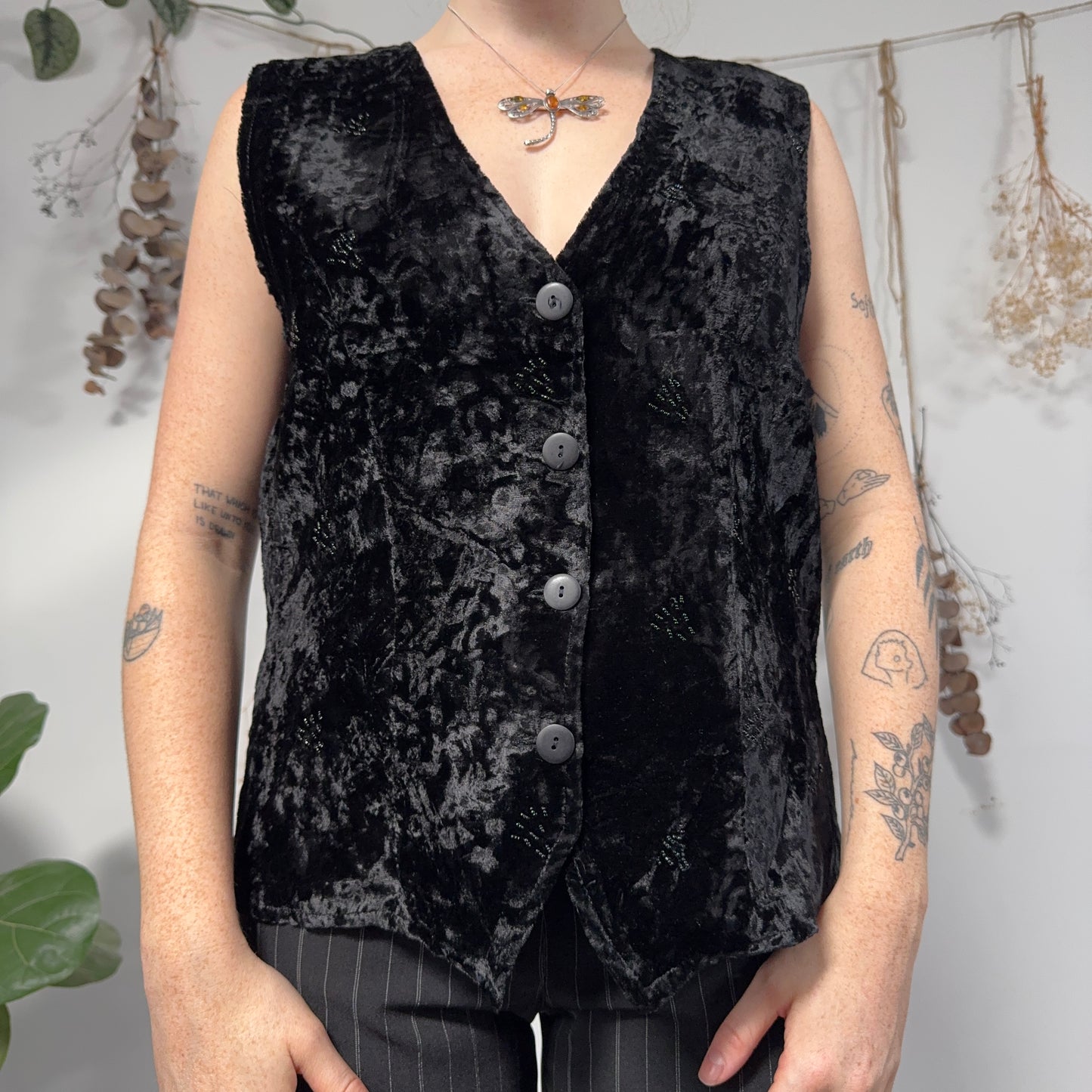 Black velvet waistcoat - size M/L