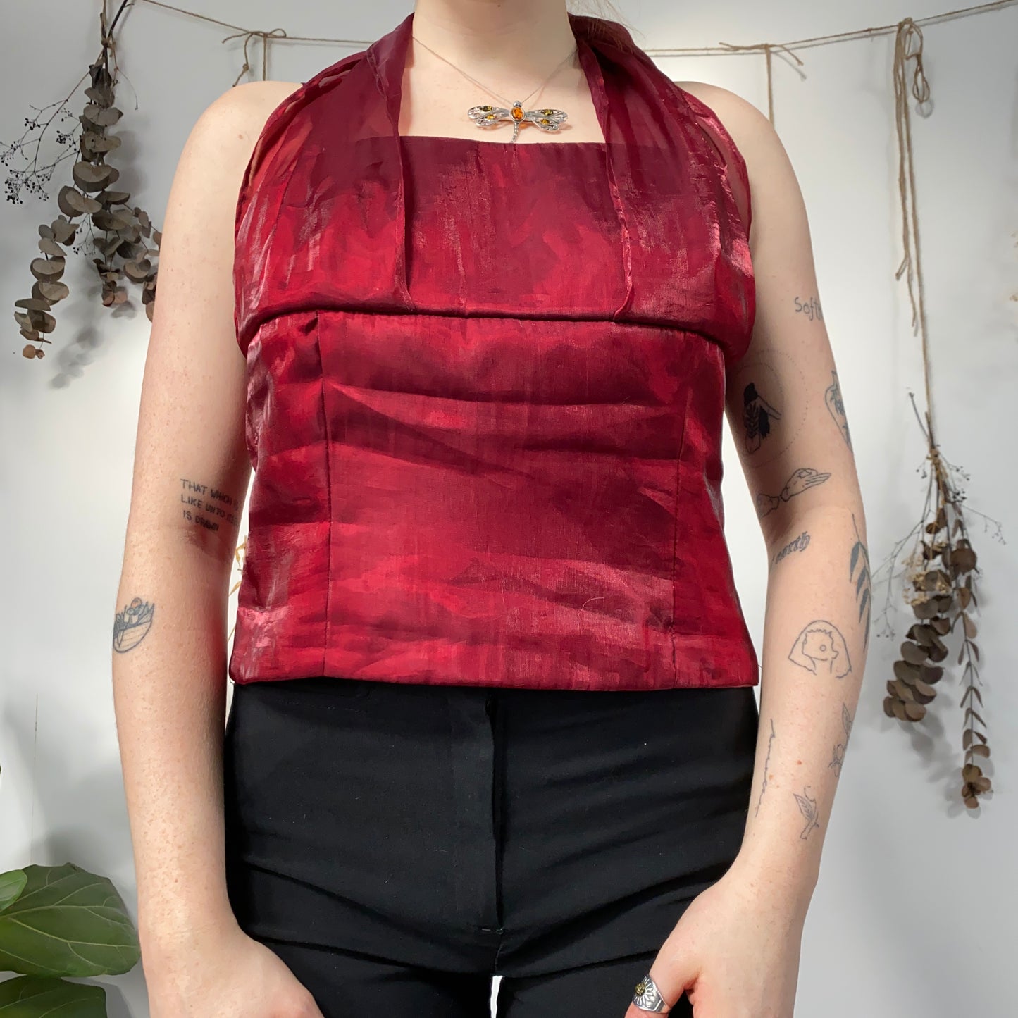 Red corset top - size M/L