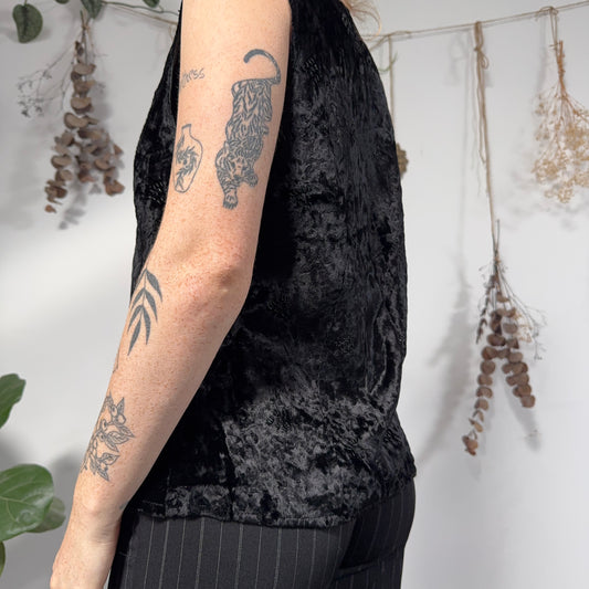 Black velvet waistcoat - size M/L