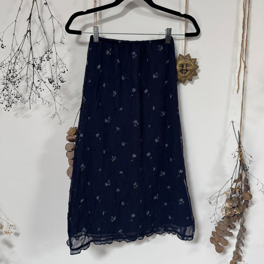 Blue floral skirt - size XS