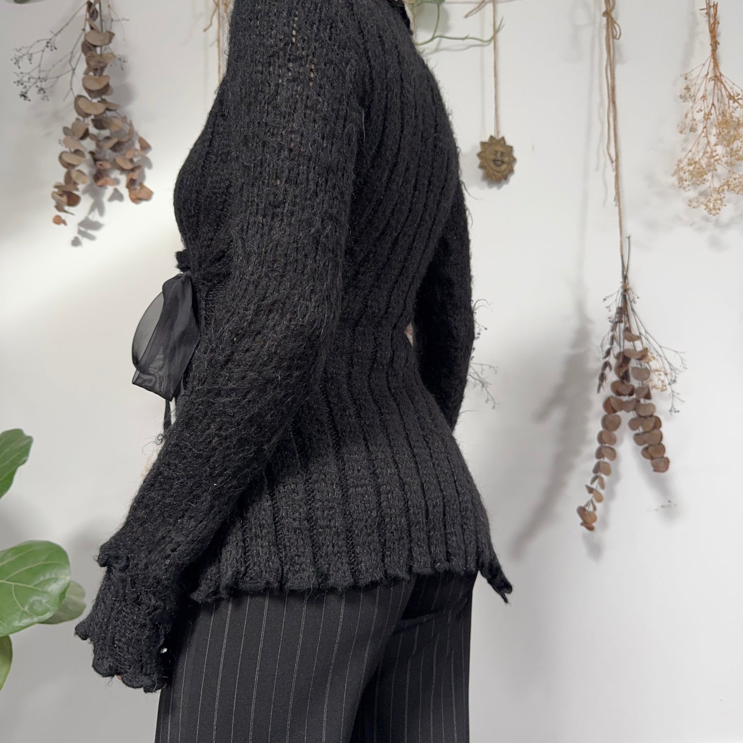 Black knit cardigan - size M