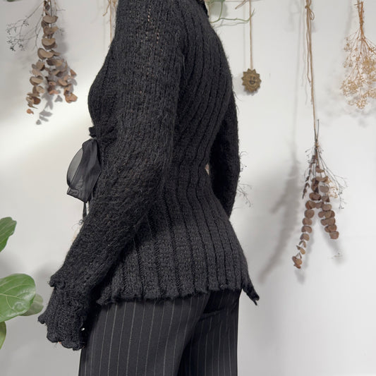 Black knit cardigan - size M