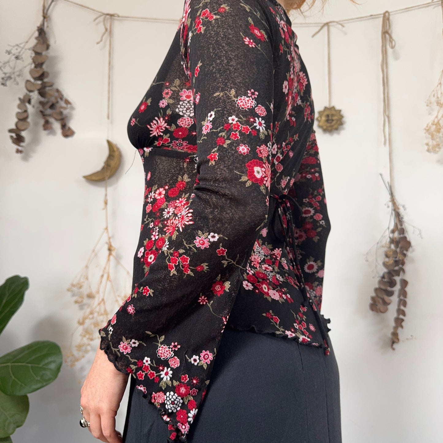 Mesh floral top - size S