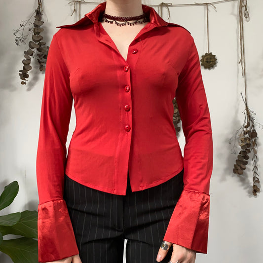 Red mesh shirt - size M