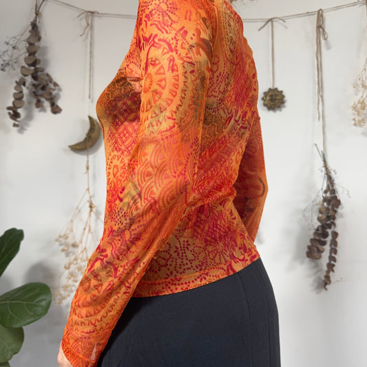 Orange mesh top - size M/L