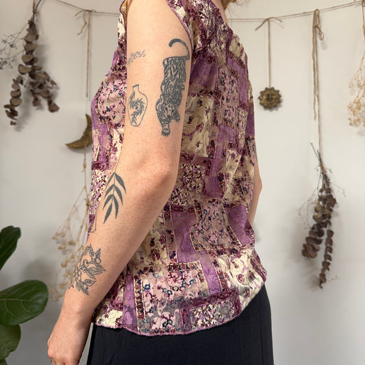 Lilac mesh top - size L/XL