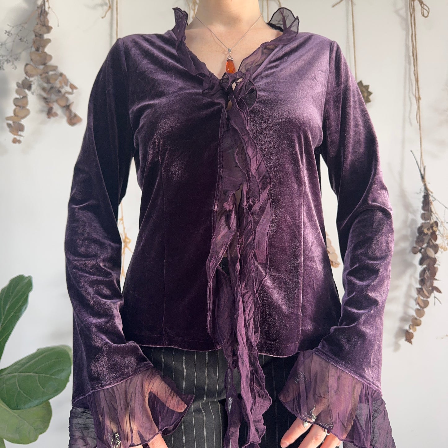 Purple velvet top - size M/L
