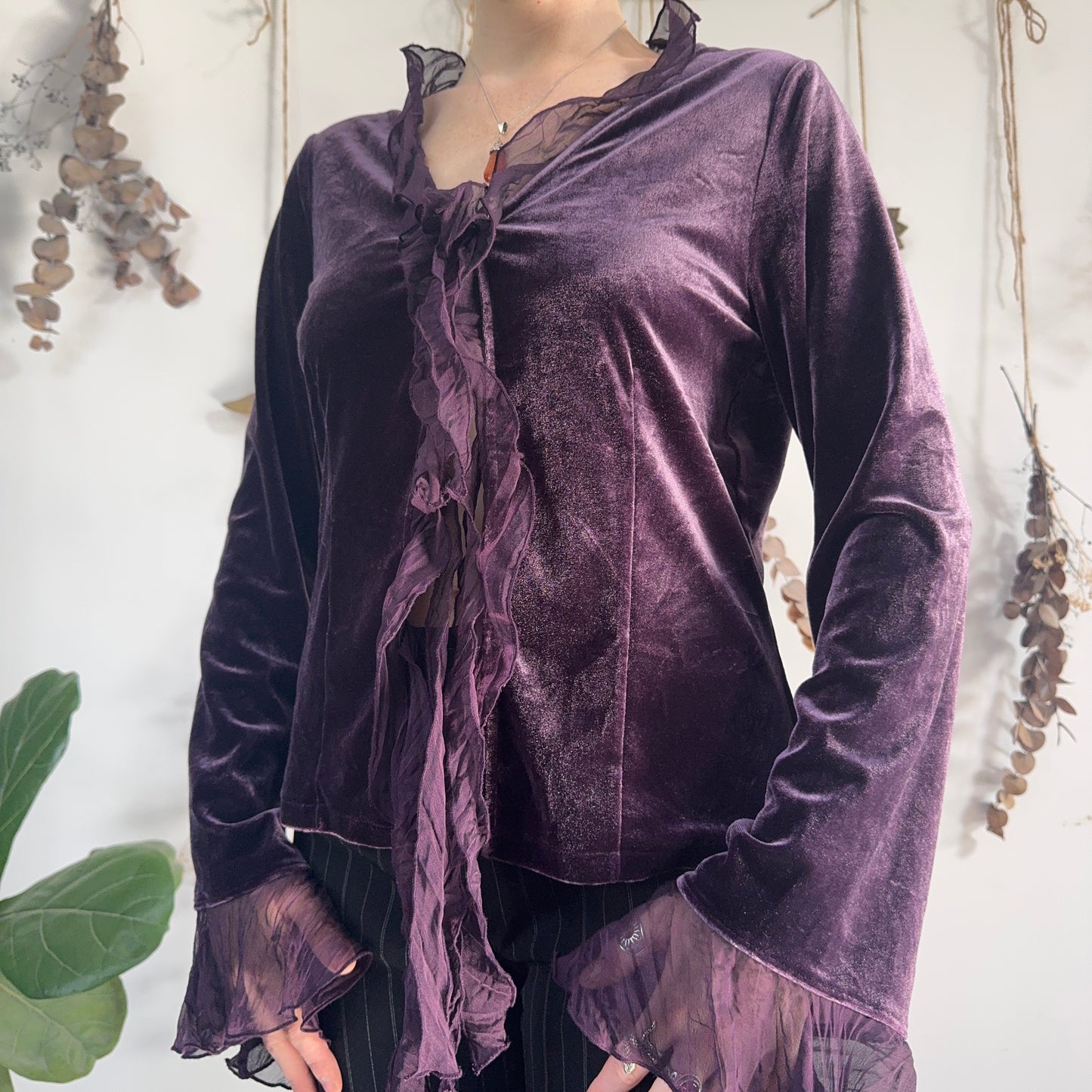 Purple velvet top - size M/L