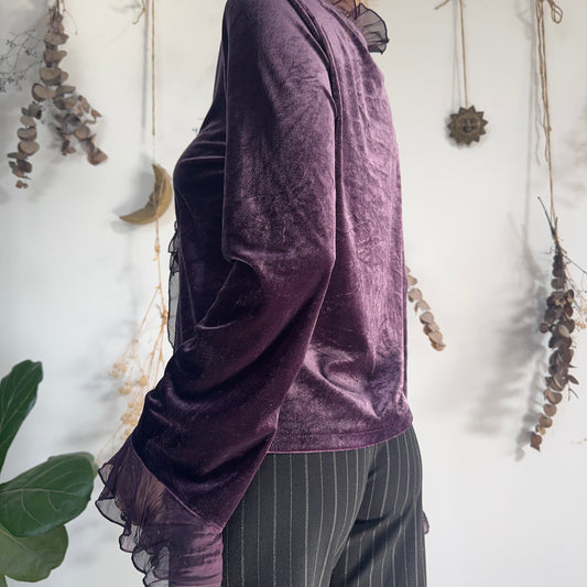 Purple velvet top - size M/L