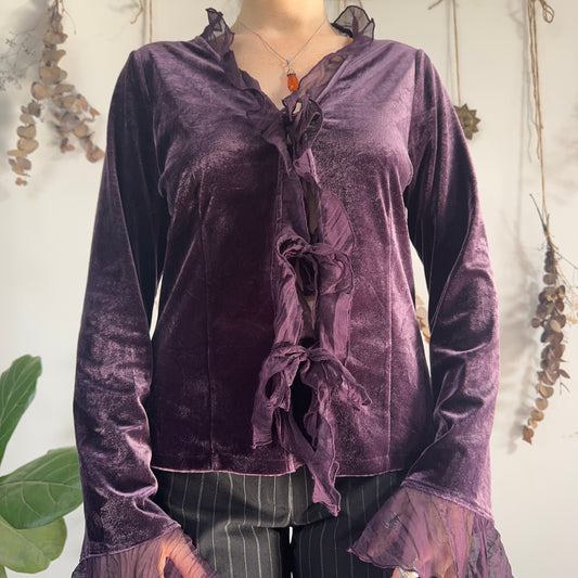 Purple velvet top - size M/L