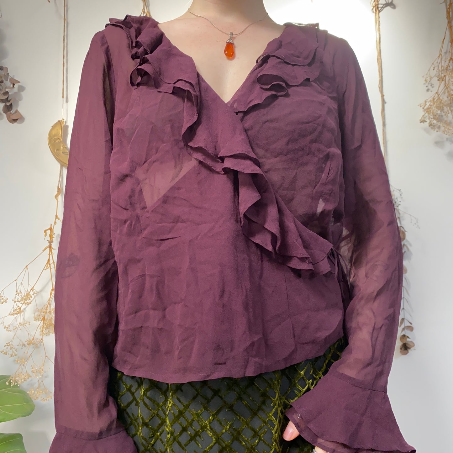 Purple silk blouse - size L