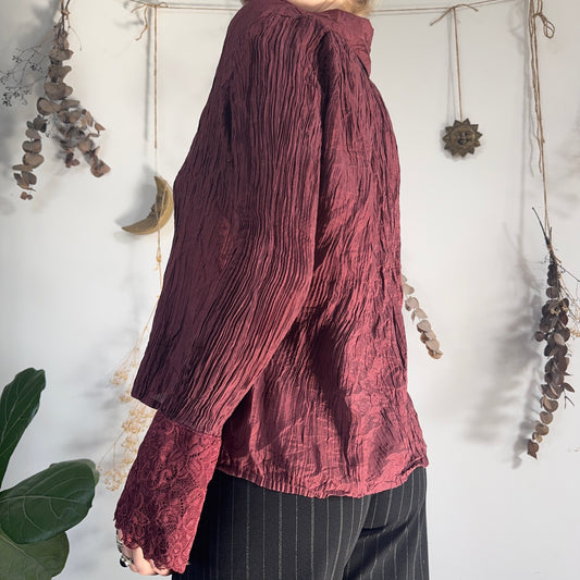 Purple crinkle shirt - size M
