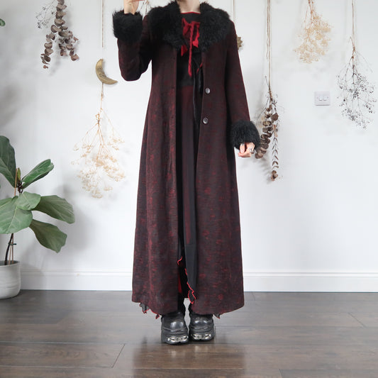 Burgundy trench coat - size S/M