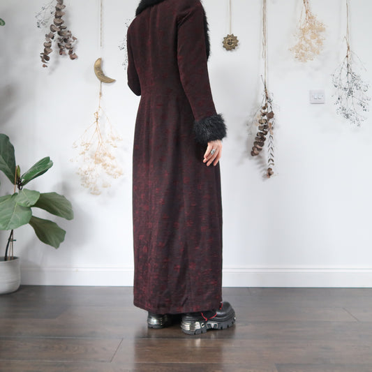 Burgundy trench coat - size S/M