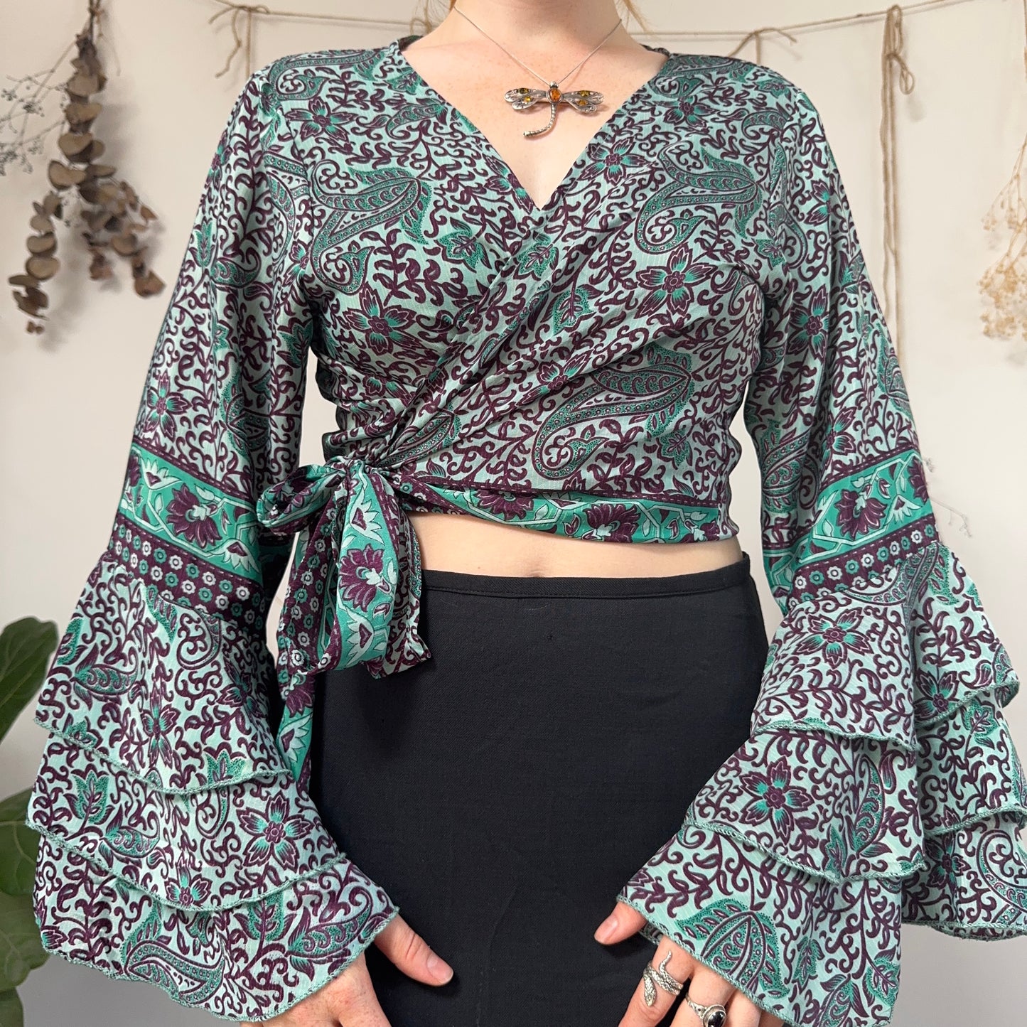 Silk wrap blouse