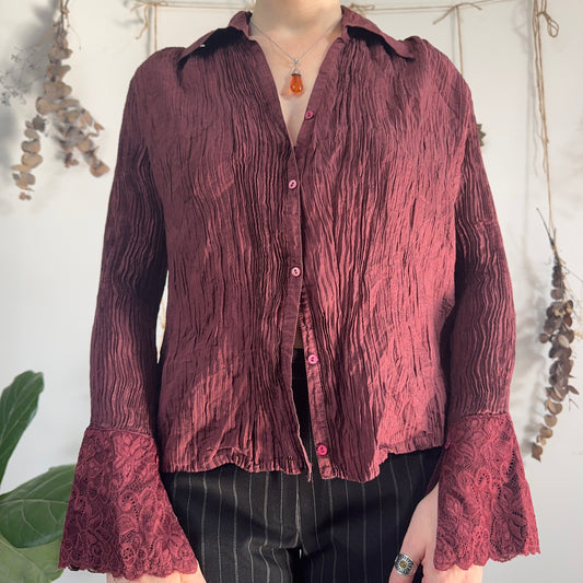 Purple crinkle shirt - size M