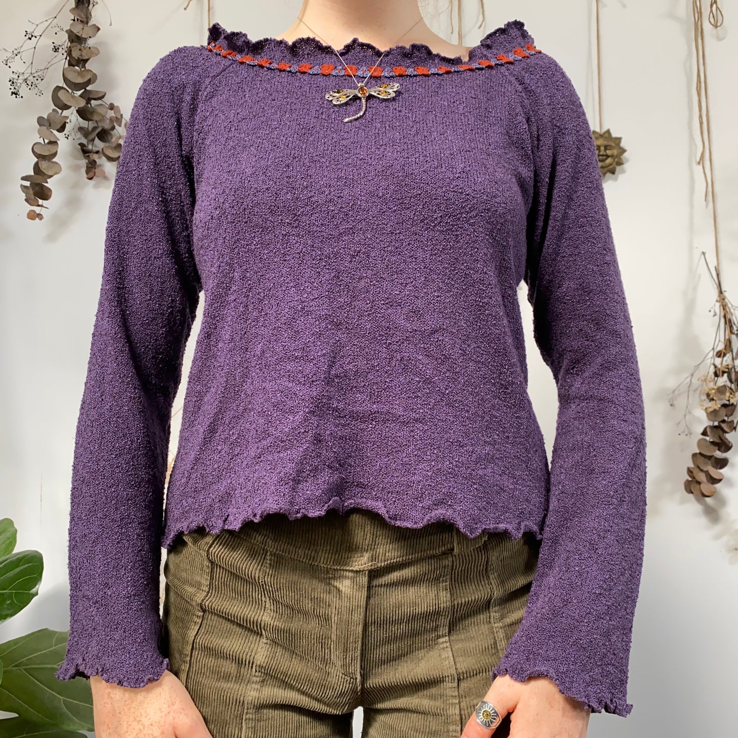 Purple knit top - size L