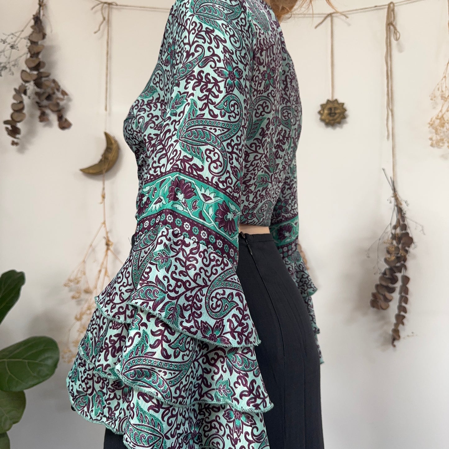 Silk wrap blouse