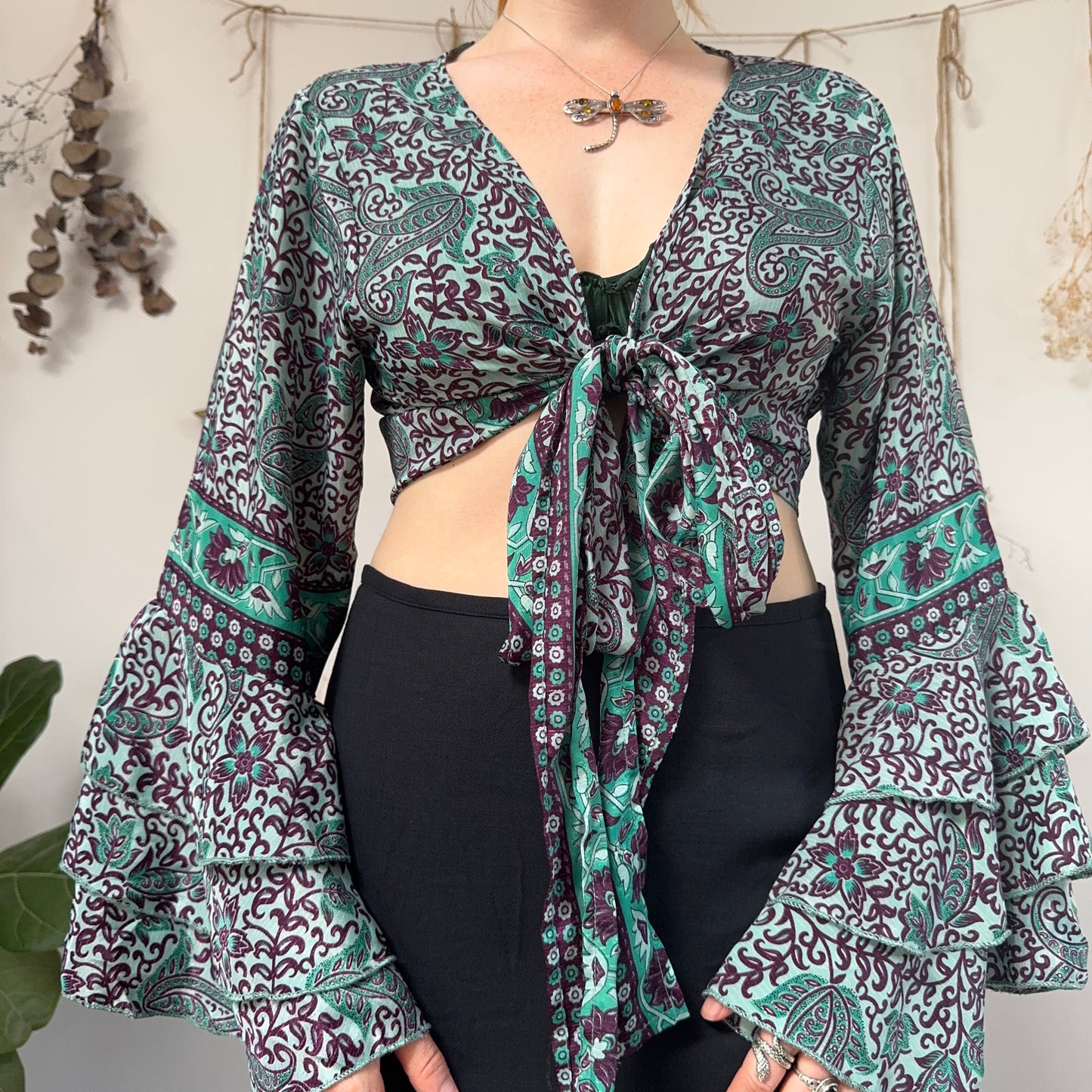 Silk wrap blouse