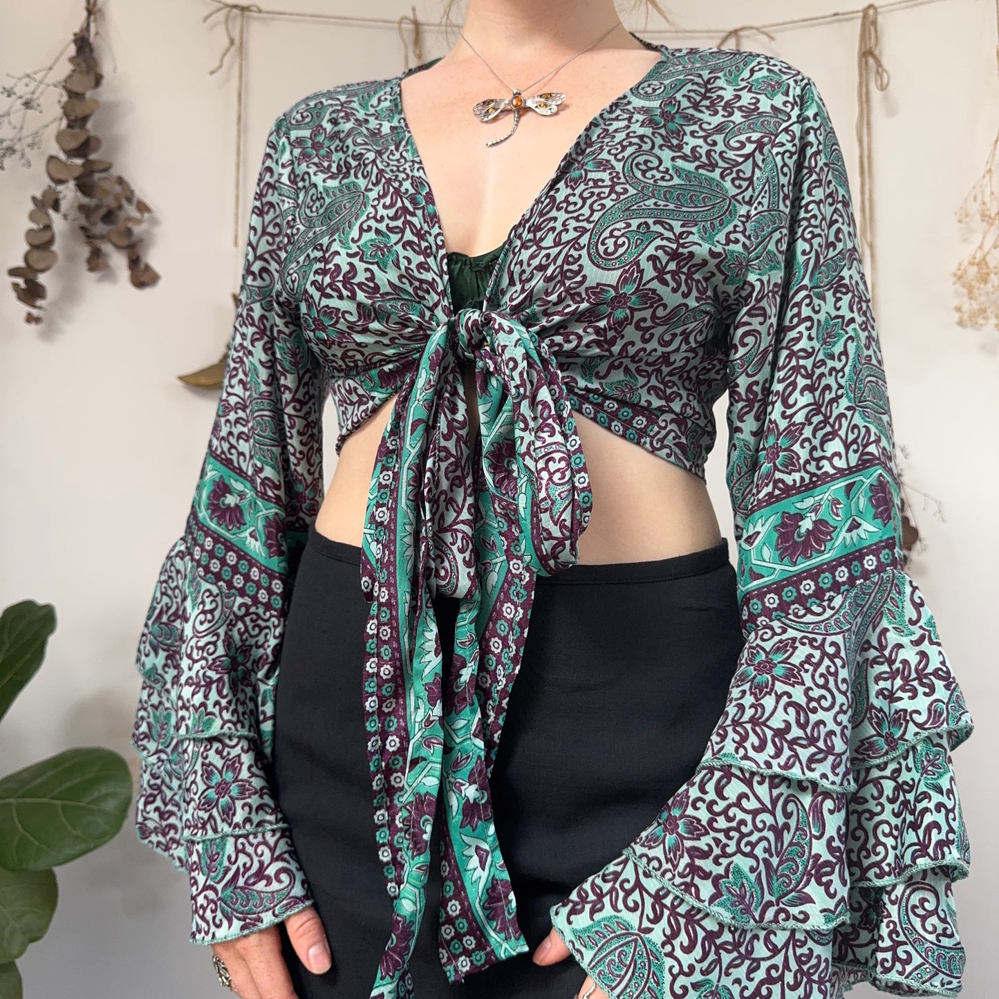 Silk wrap blouse