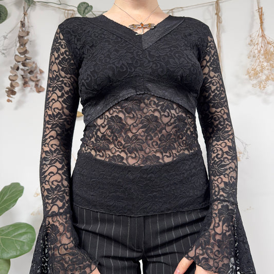 Black lace top - size S/M