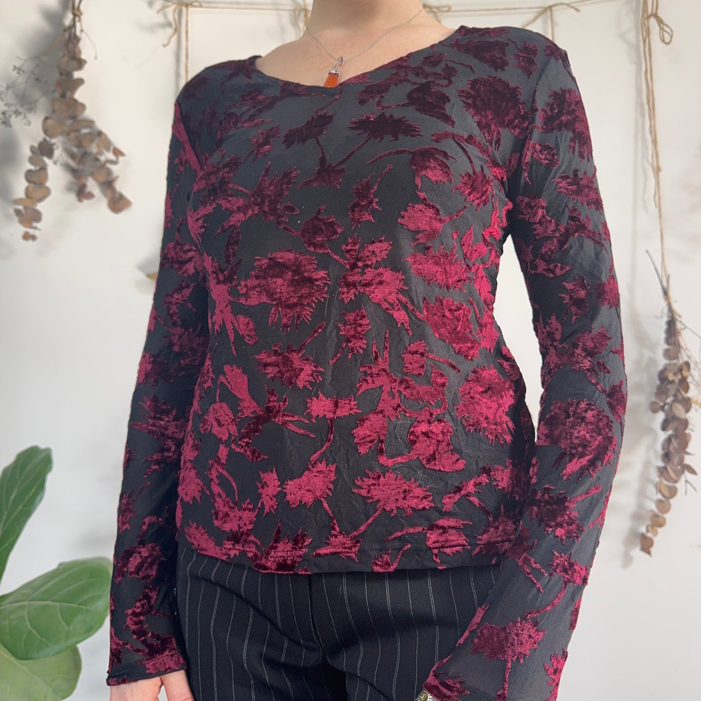 Mesh velvet top - size M/L
