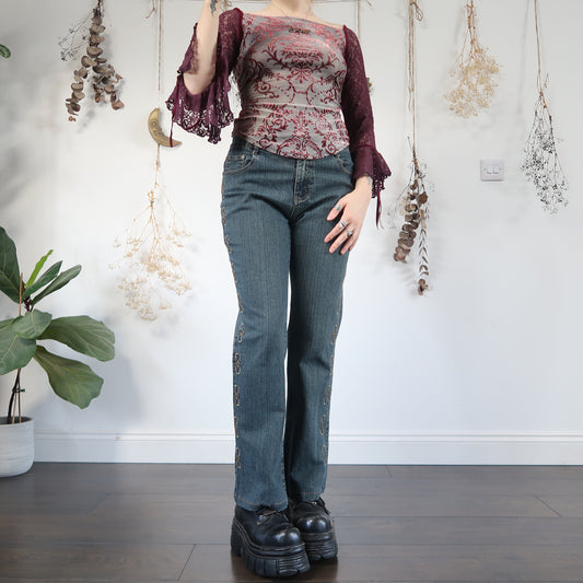 Embroidered jeans - size M