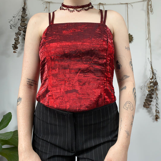 Red corset top - size M