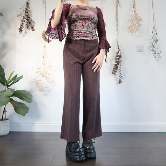 Brown stripe trousers - size S/M