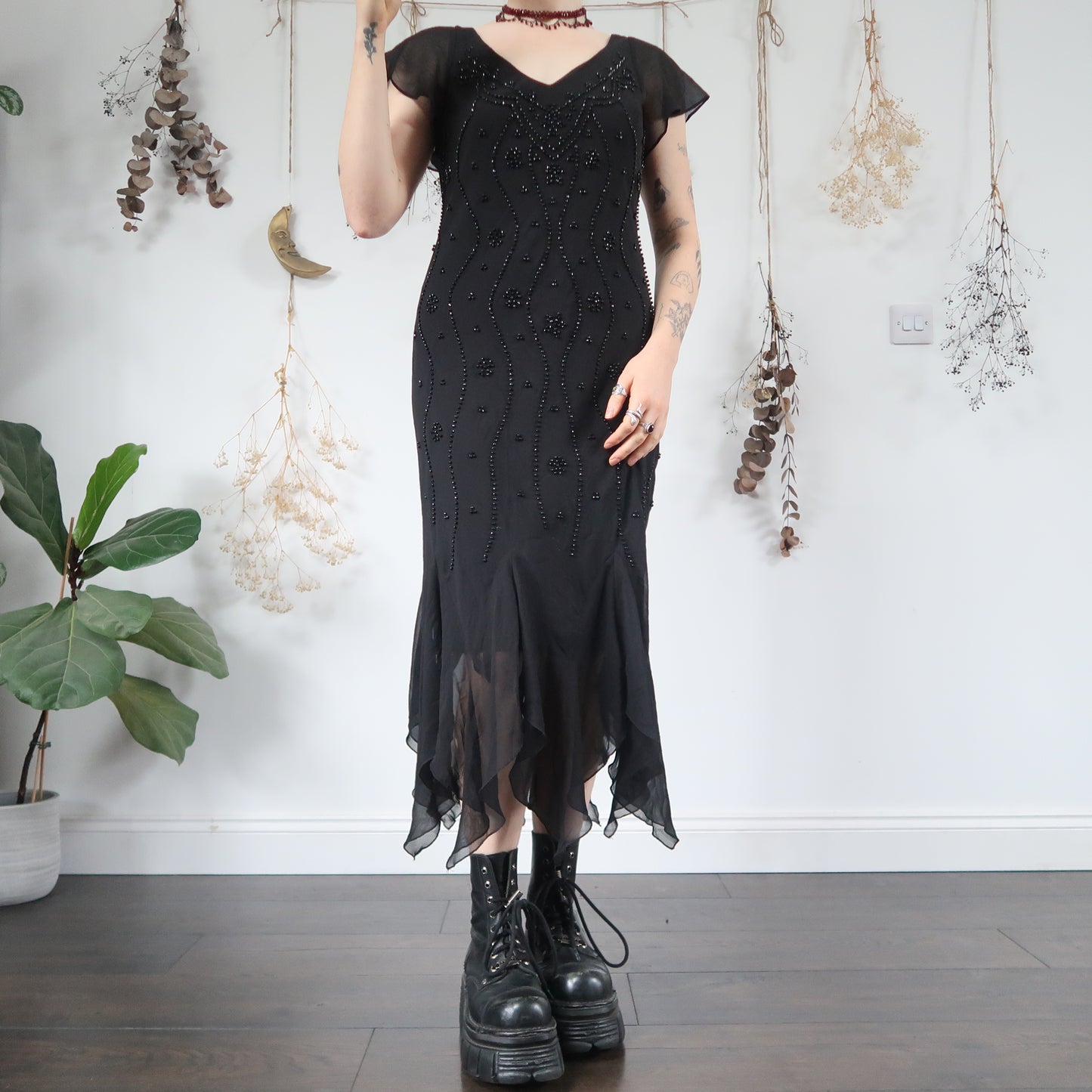 Black floaty dress - size M