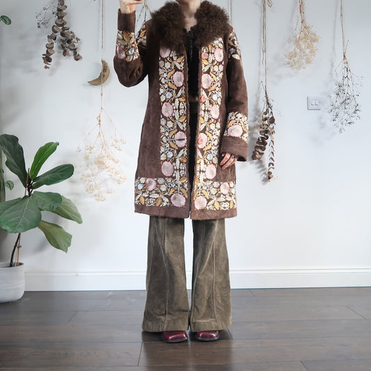 1960s embroidered afghan coat - size M