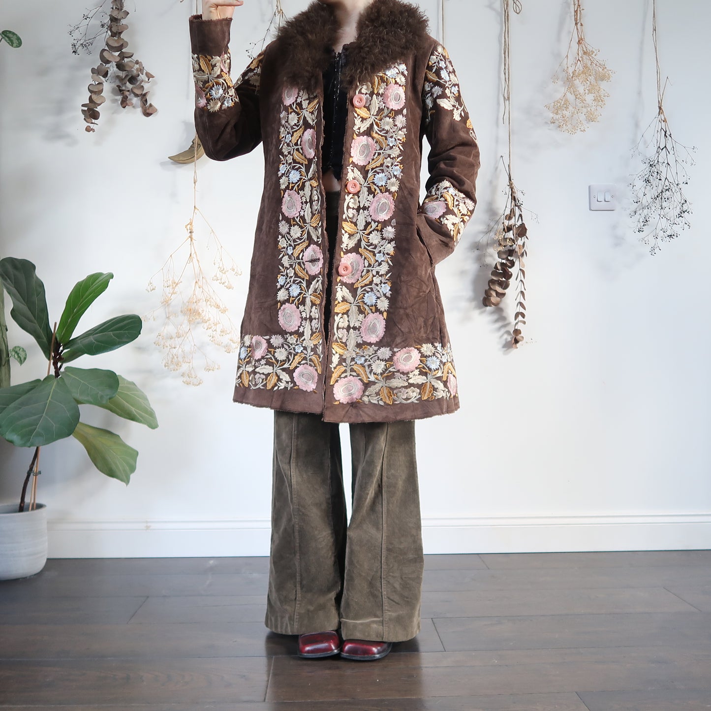 1960s embroidered afghan coat - size M