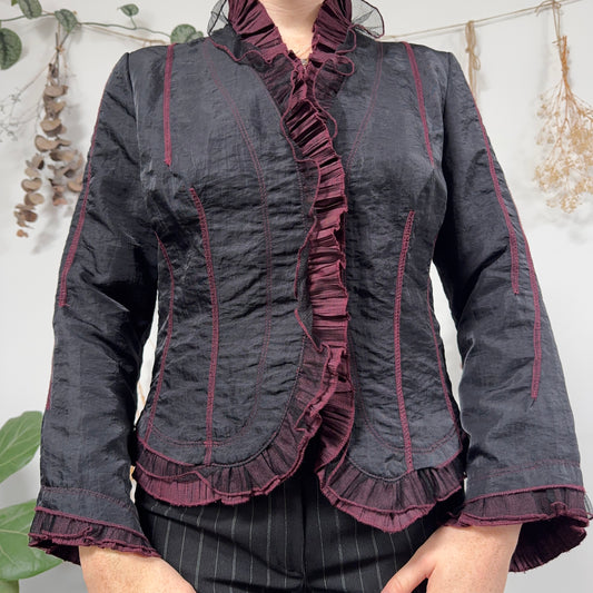 Black burgundy blouse - size L