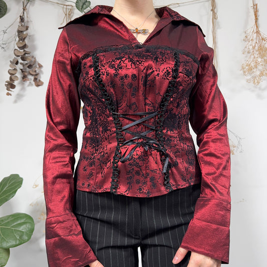 Deep red blouse - size M