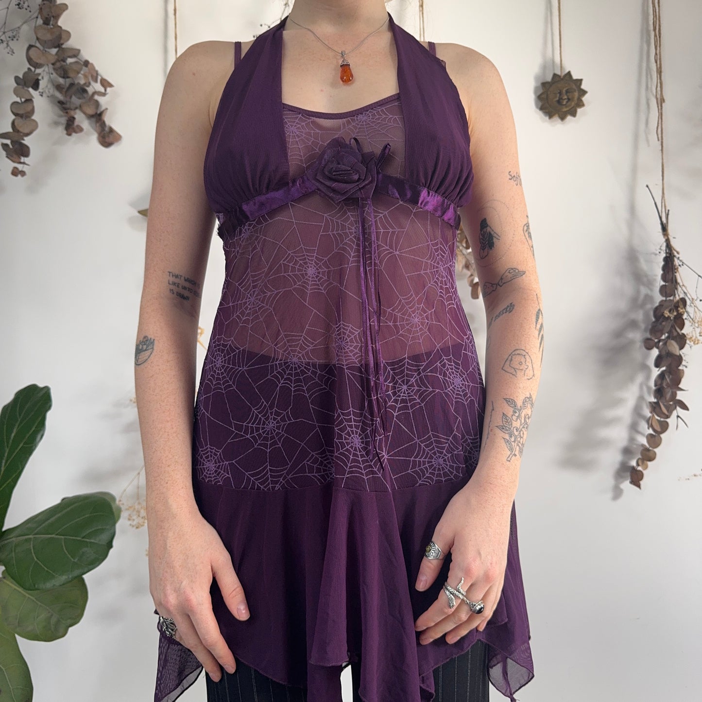 Witchy purple slip dress - size S/M