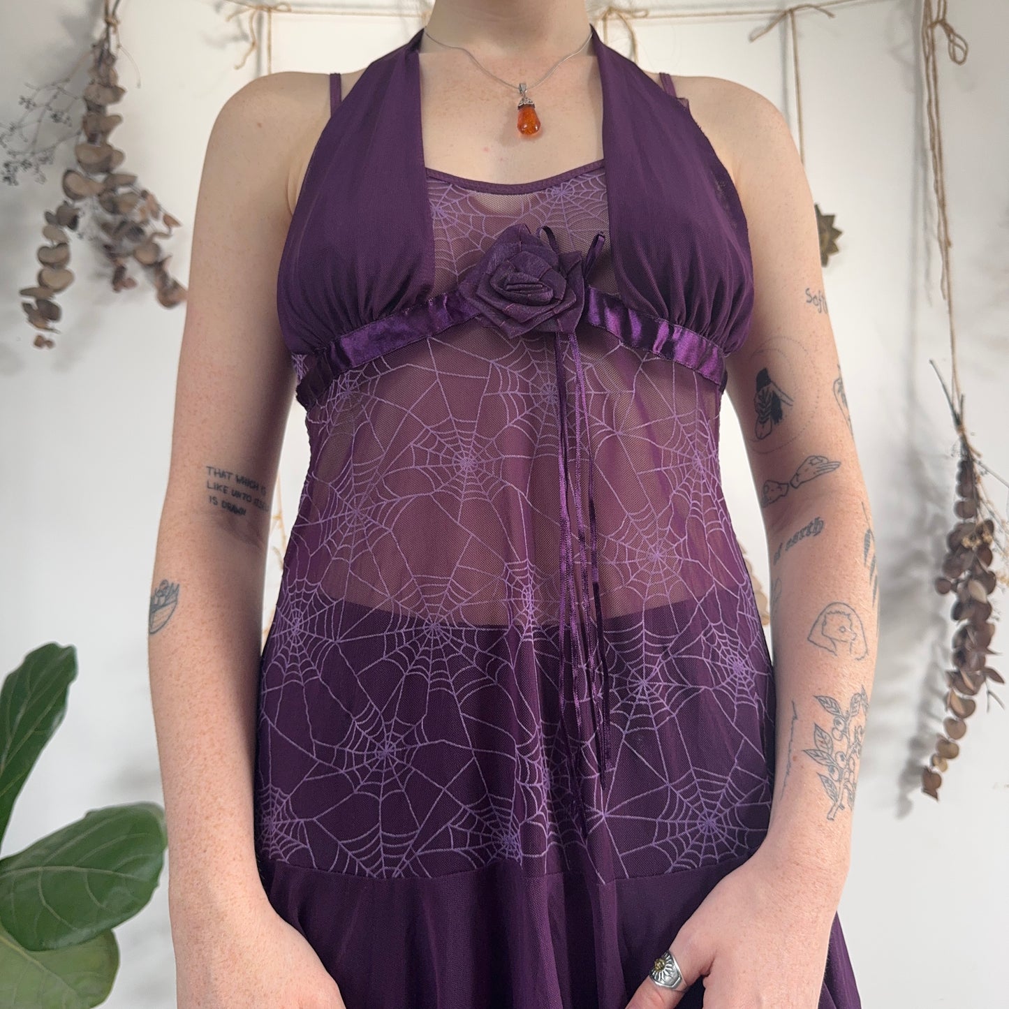 Witchy purple slip dress - size S/M