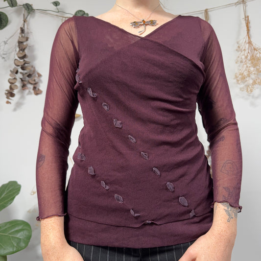 Plum mesh top - size L