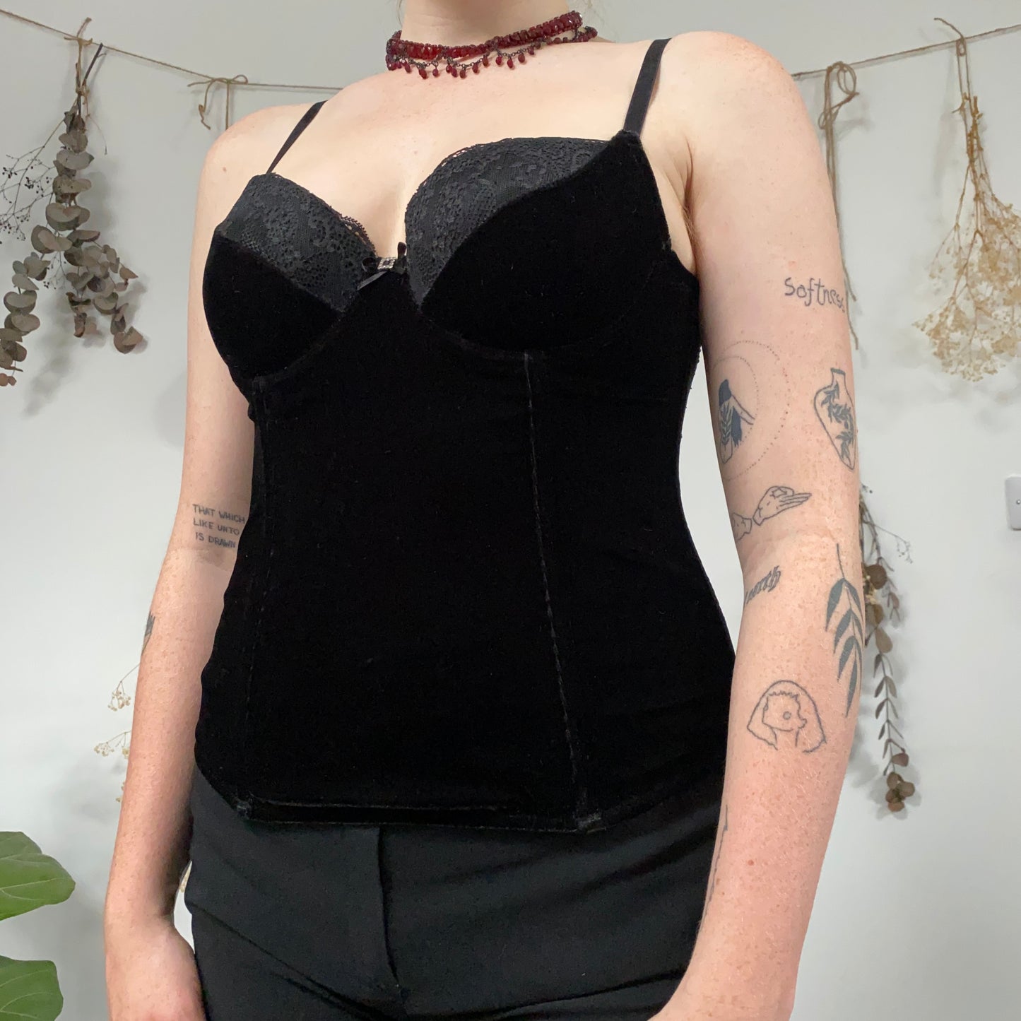 Black velvet corset - size M